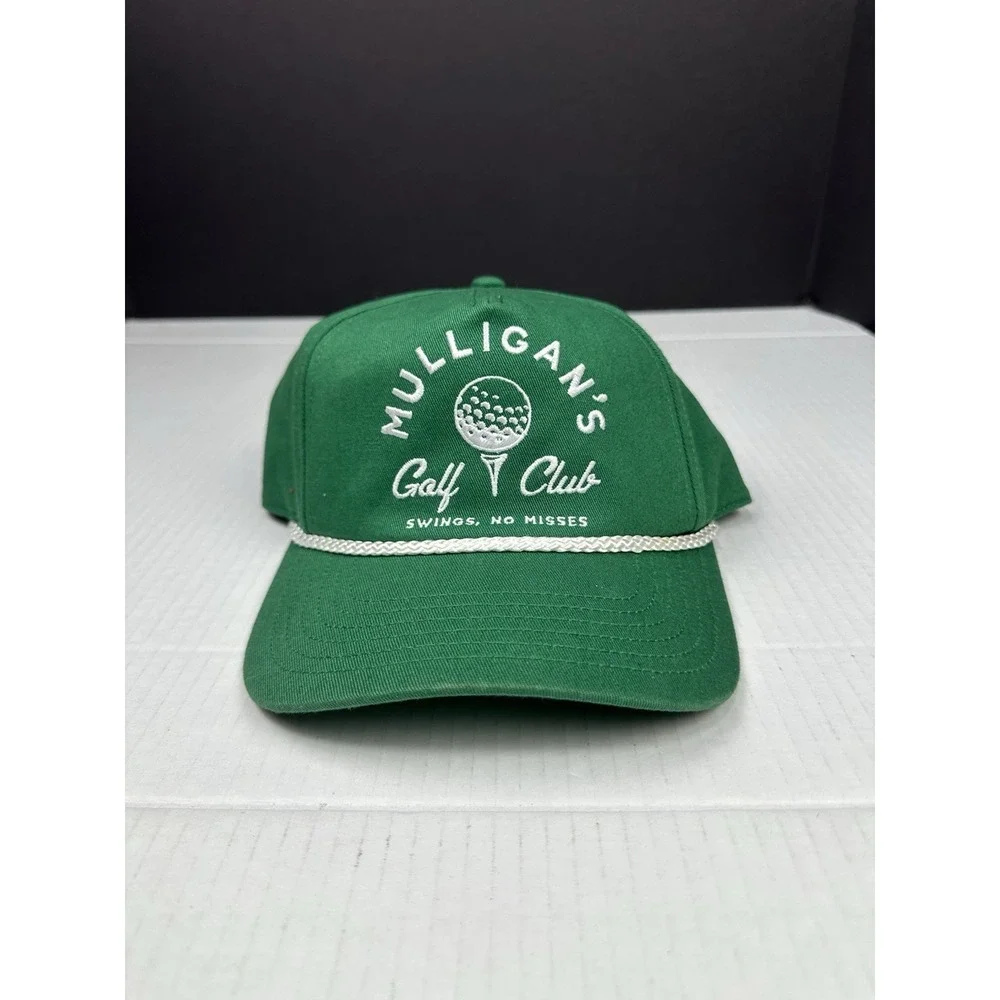 Mulligan's Golf Club Hat Green Rope Snapback Cap Mighty Fine Swings No Misses